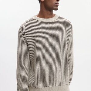 KOTN Men's Crewneck Sweater in Cream and Black
